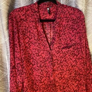 Kut from the Kloth sheer button down blouse XL